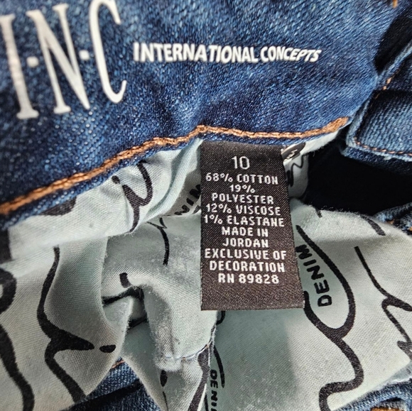 INC International Concepts Regular Fit Skinny Leg Blue Jeans Size 10 - Picture 4 of 6